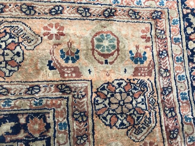Very beautiful antique Persian carpet Tabriz very fine silk 135x160 cm
