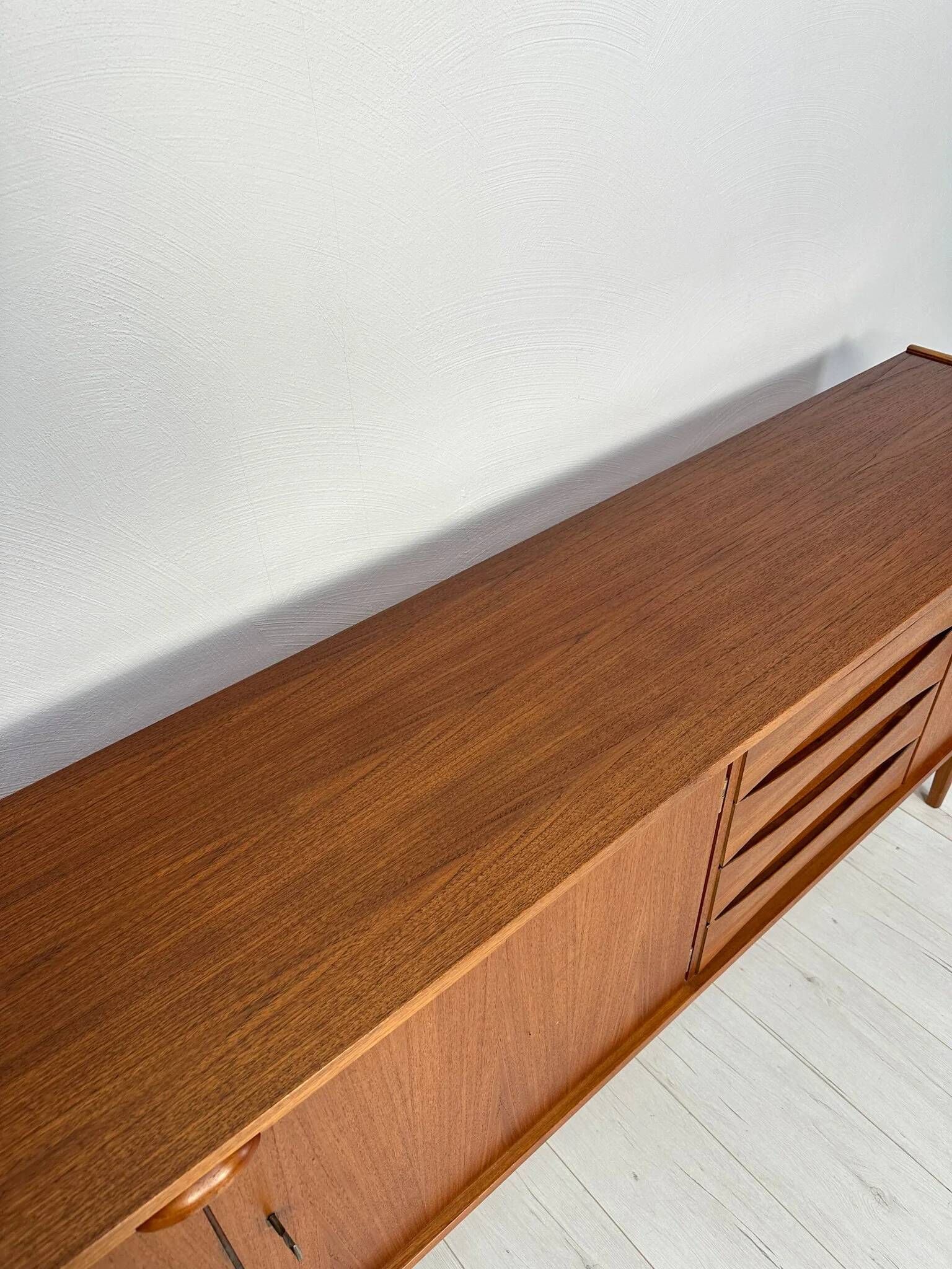 1960s Vintage Large Minimalistic Mid-Century Teak Sideboard
