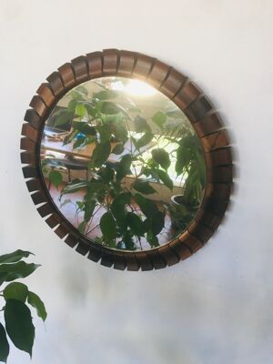 Miroir danois en palissandre du milieu du siècle