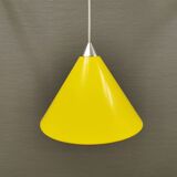Small cone-shaped lamp in beautiful yellow lacquer finish.