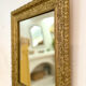 Period Mirror with Wooden and Gilded Stucco Frame – 19th Century Patina