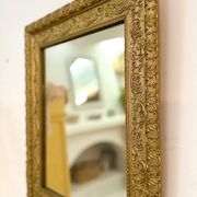 Period Mirror with Wooden and Gilded Stucco Frame – 19th Century Patina