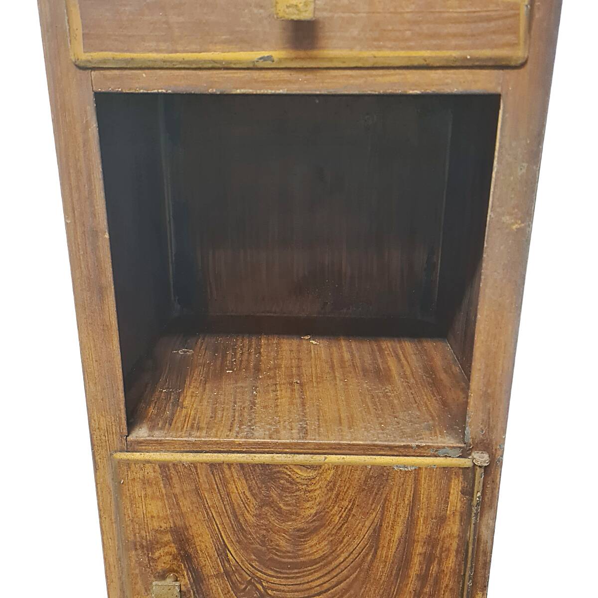 French Faux Bois Metal Cabinet, early 1900s