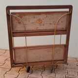 Folding side table with wheels