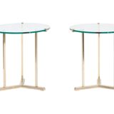 Table d'appoint vintage ronde en laiton