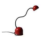 Lampe de bureau flexible Stilplast, rouge et noir, Italie, années 1980