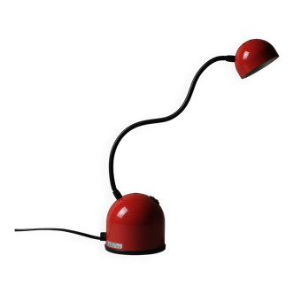 Lampe de bureau flexible Stilplast, rouge et noir, Italie, années 1980
