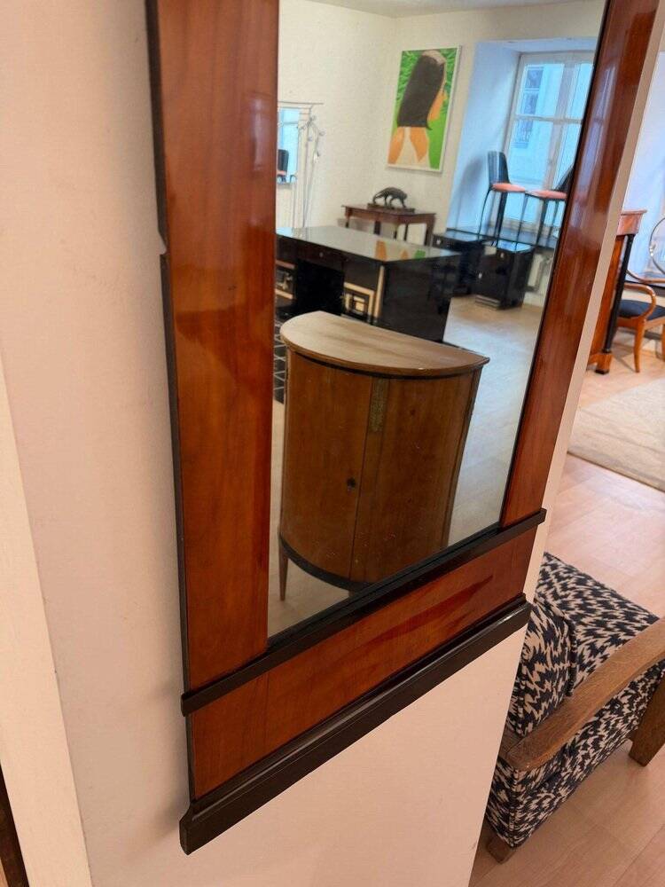 Biedermeier wall mirror with ebonised cherry veneer, South Germany, 1820