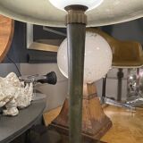 rare art deco table lamp by jean perzel no. 516 bronze opaline glass 1936