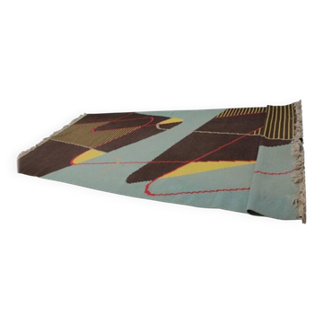 Tapis / Tapisserie géométrique extraordinaire et immense, années 1960