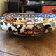 Ceramic hollow dish gien France decoration flowers peony hand painted