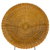 Pair of rattan and black metal sun chairs, 1950s