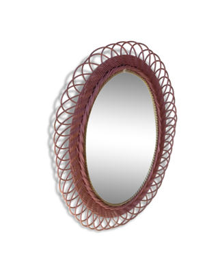 miroir rotin