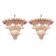Pair of Iconic Mid-Century Modern Pink “Palmette” Murano Glass Chandeliers