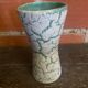 Antique Diabolo Vase VALLAURIS Cracked White & Green Ceramic Vintage