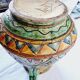 Antique majolica water pitcher made in Italy and hand painted.