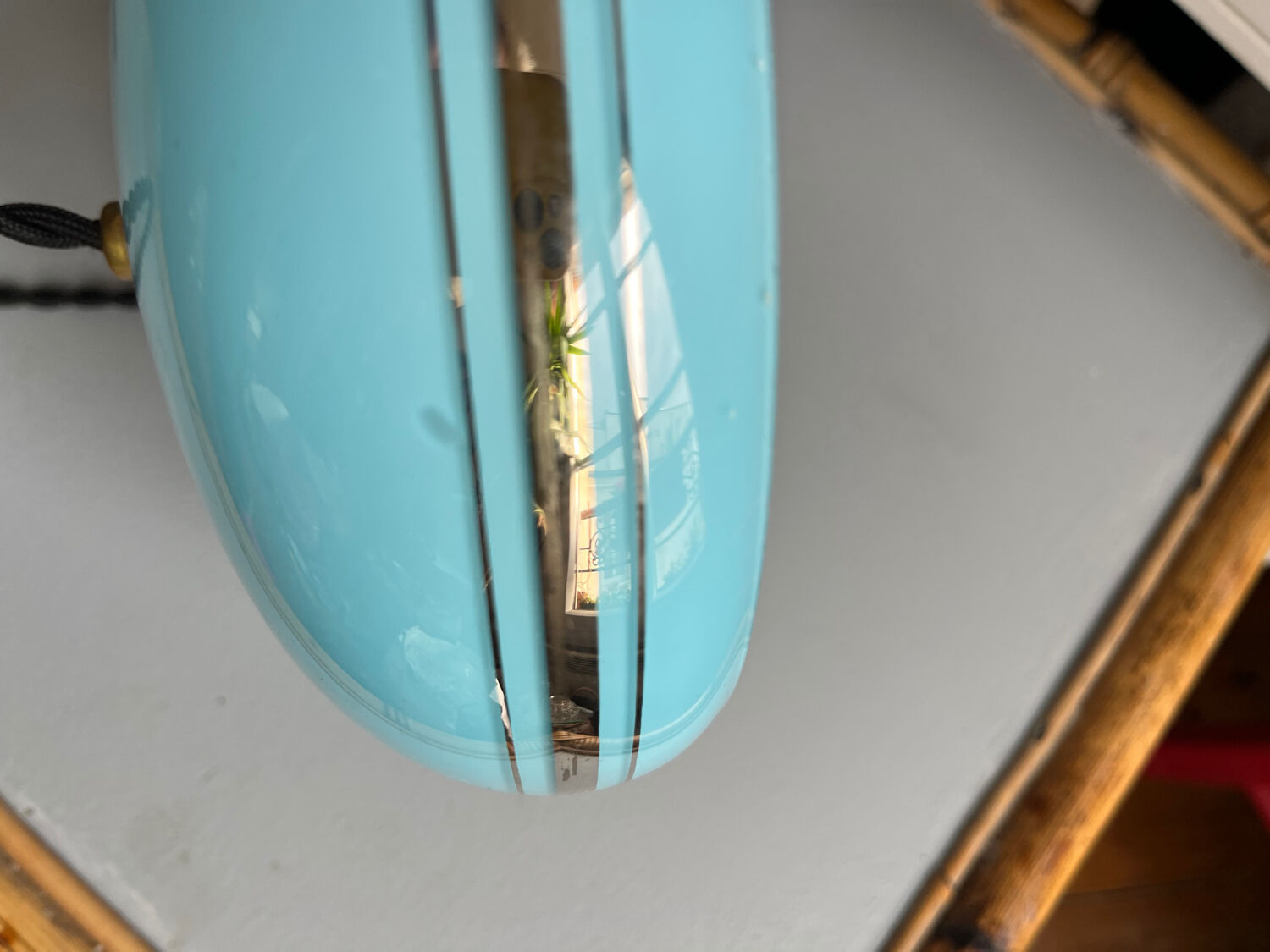 Blue opaline bowl with silver trim