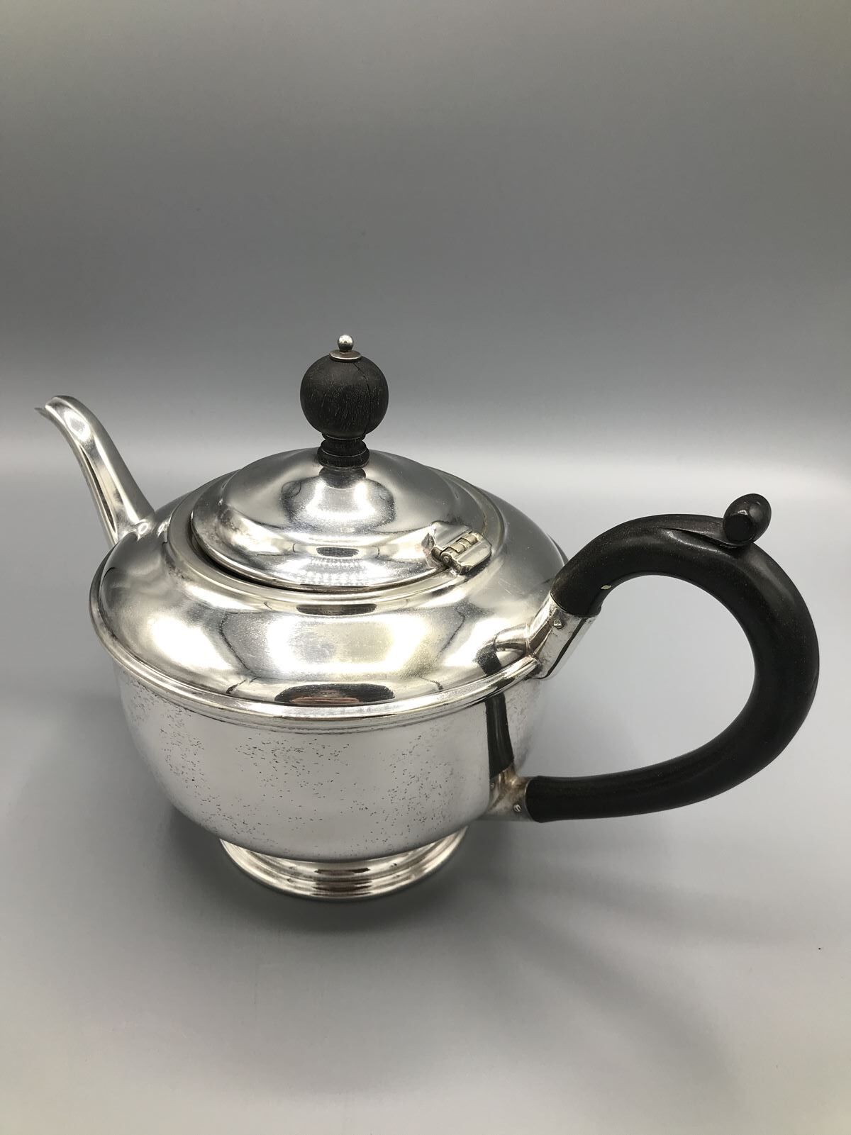 English silver metal teapot