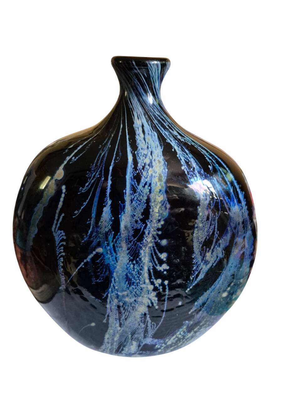 vase oblong larochére noire et bleu avec  XX siècle