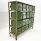 Vintage industrial cabinet, 20 iron drawers, wooden top, 1950's