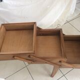 Sewing basket of the 1950, 7 drawers plate cherry