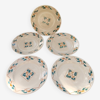 5 assiettes plates Terre de Fer