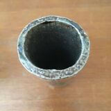 Jean Claude Monange salt stoneware scroll vase. “Daisy” pattern