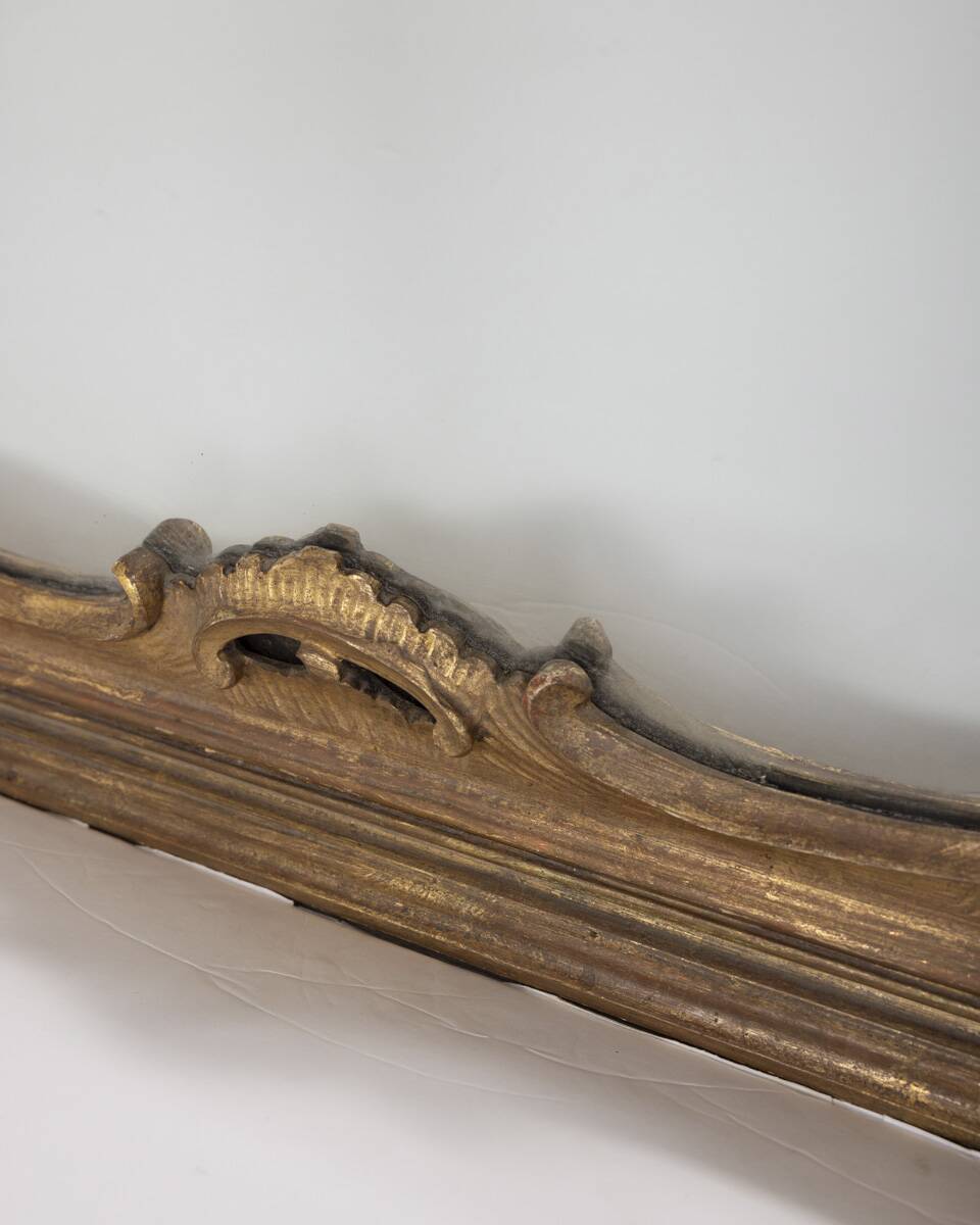 LARGE EARLY 20TH CENTURY WALL MIRROR IN GILDED WOOD IN BAROQUE STYLE
