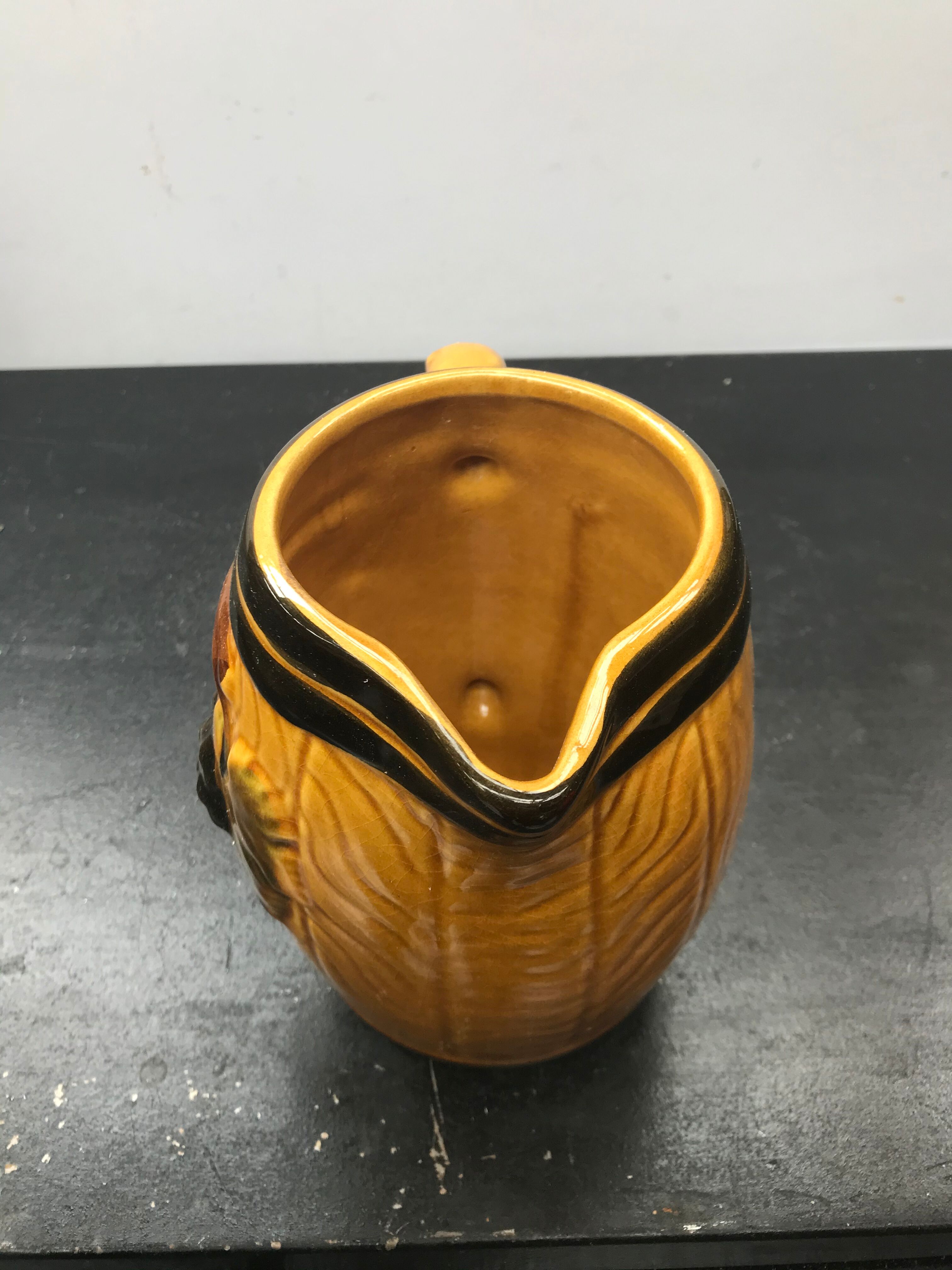 Former ceramic pitcher form tonneau decor vintage grape