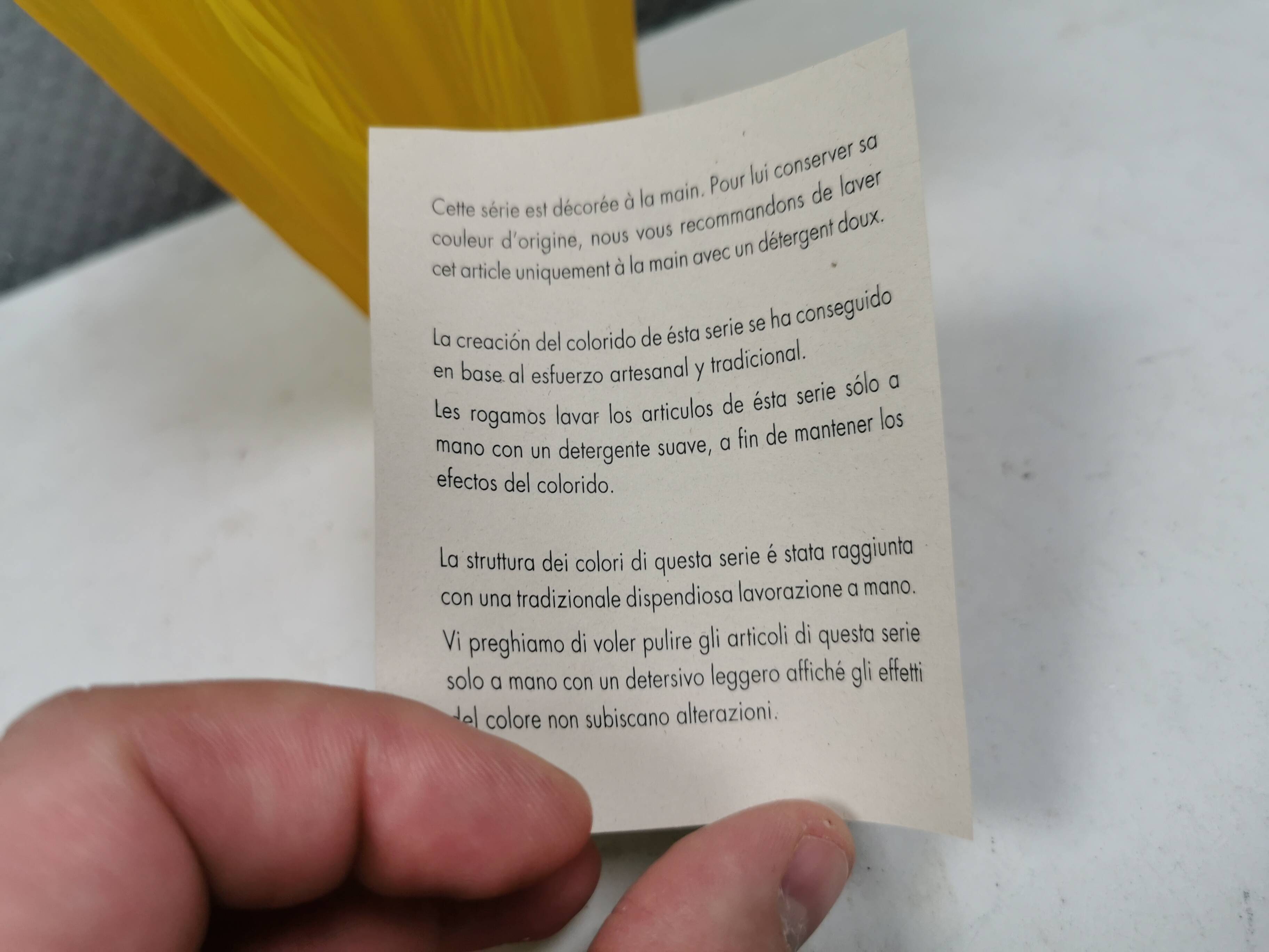 Yellow glass vase from German Walther glass estimated 1970-80s.