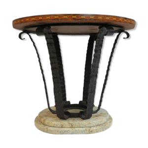 Guéridon en fer forgé rond