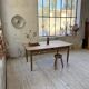 Beech and pine farmhouse table with spindle legs 170 cm