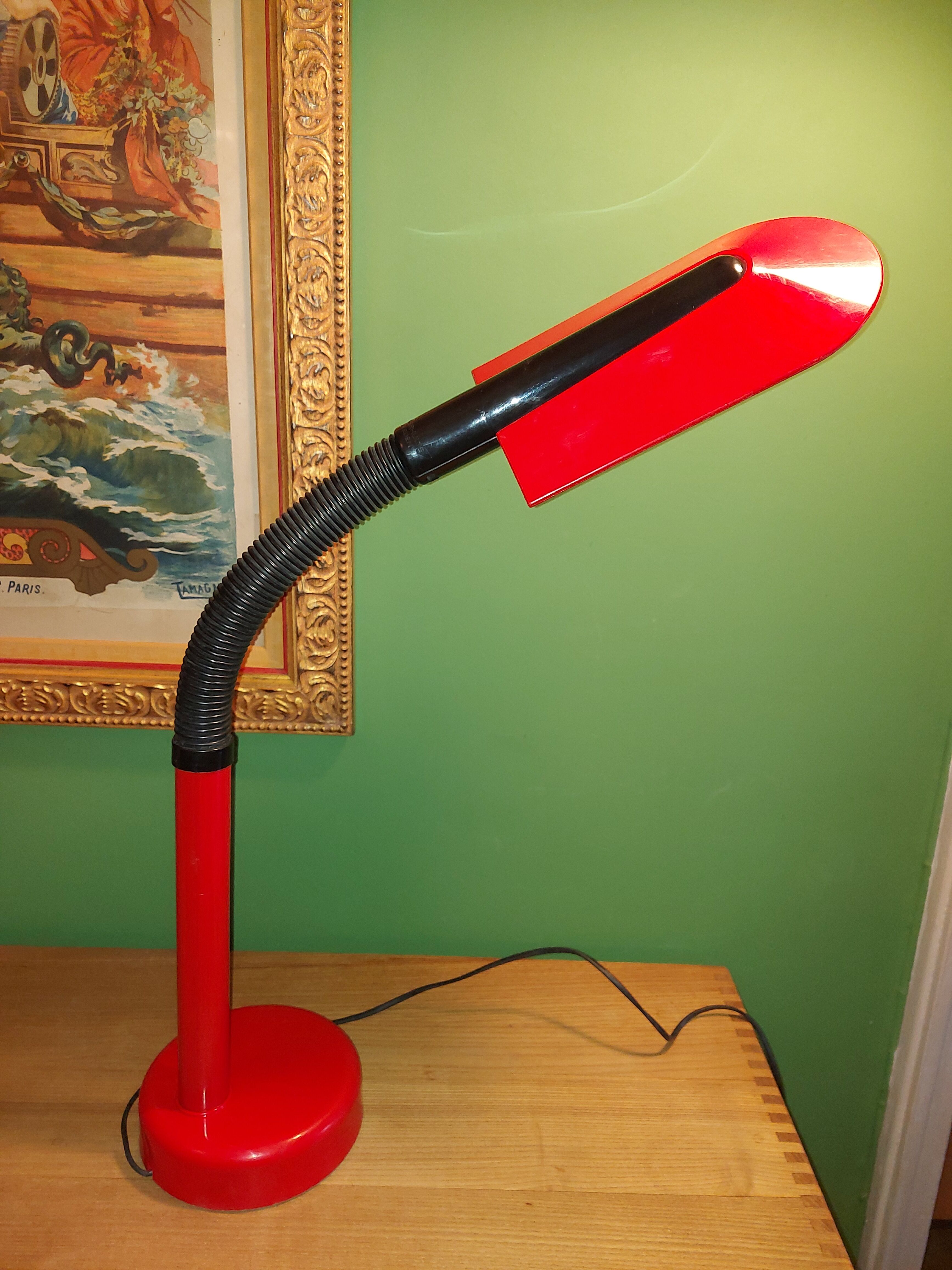 Red lamp annees 70's scandinavian design , fagerhults ( sweden )