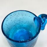 3 cups of ocean blue bubbled glass