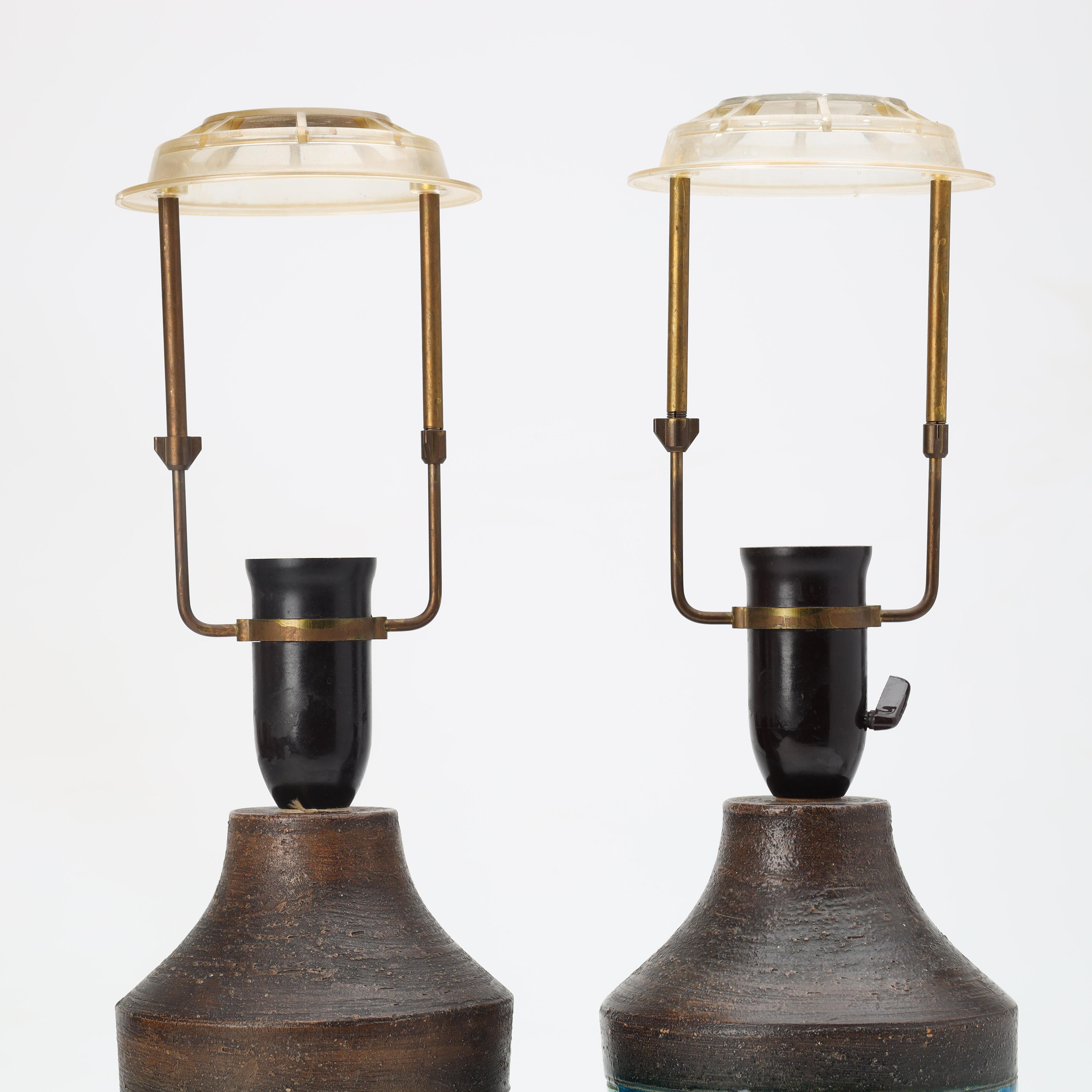Pair of table lamps by Aldo Londi for Bitossi Sweden 1960 Signed