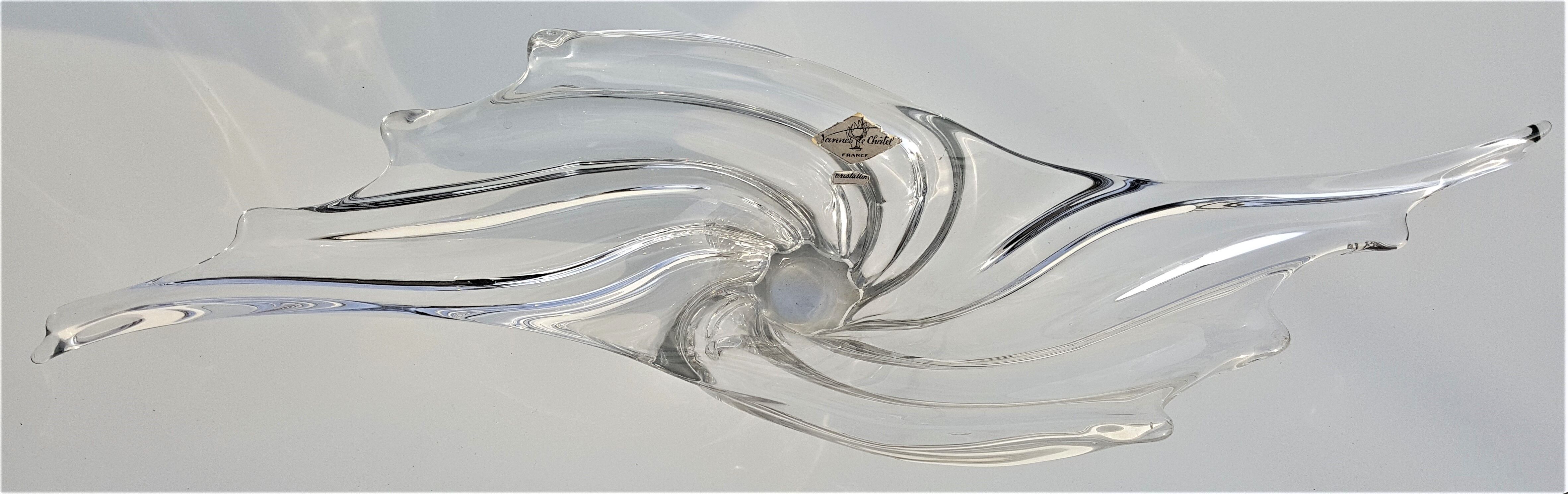 Bowl of fruit Vannes le Chatel Crystal, vintage, 50s, 60