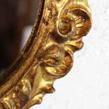 Round gold leaf mirror