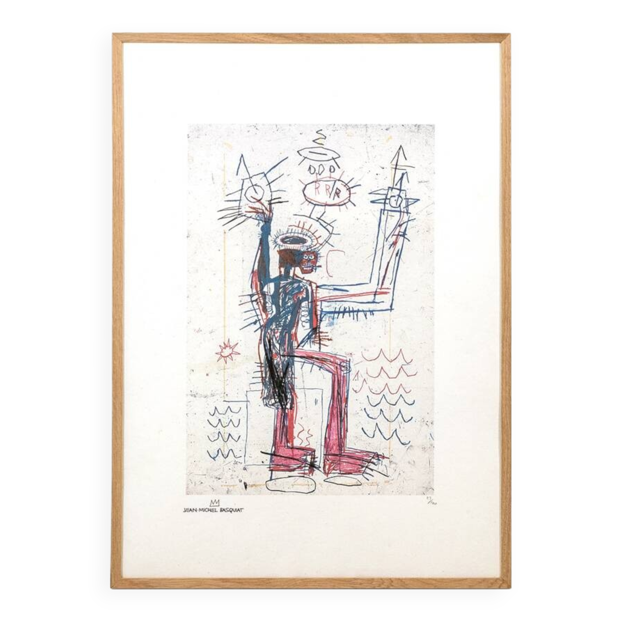 Jean-Michel Basquiat. Numbered color screenprint. 1990s.