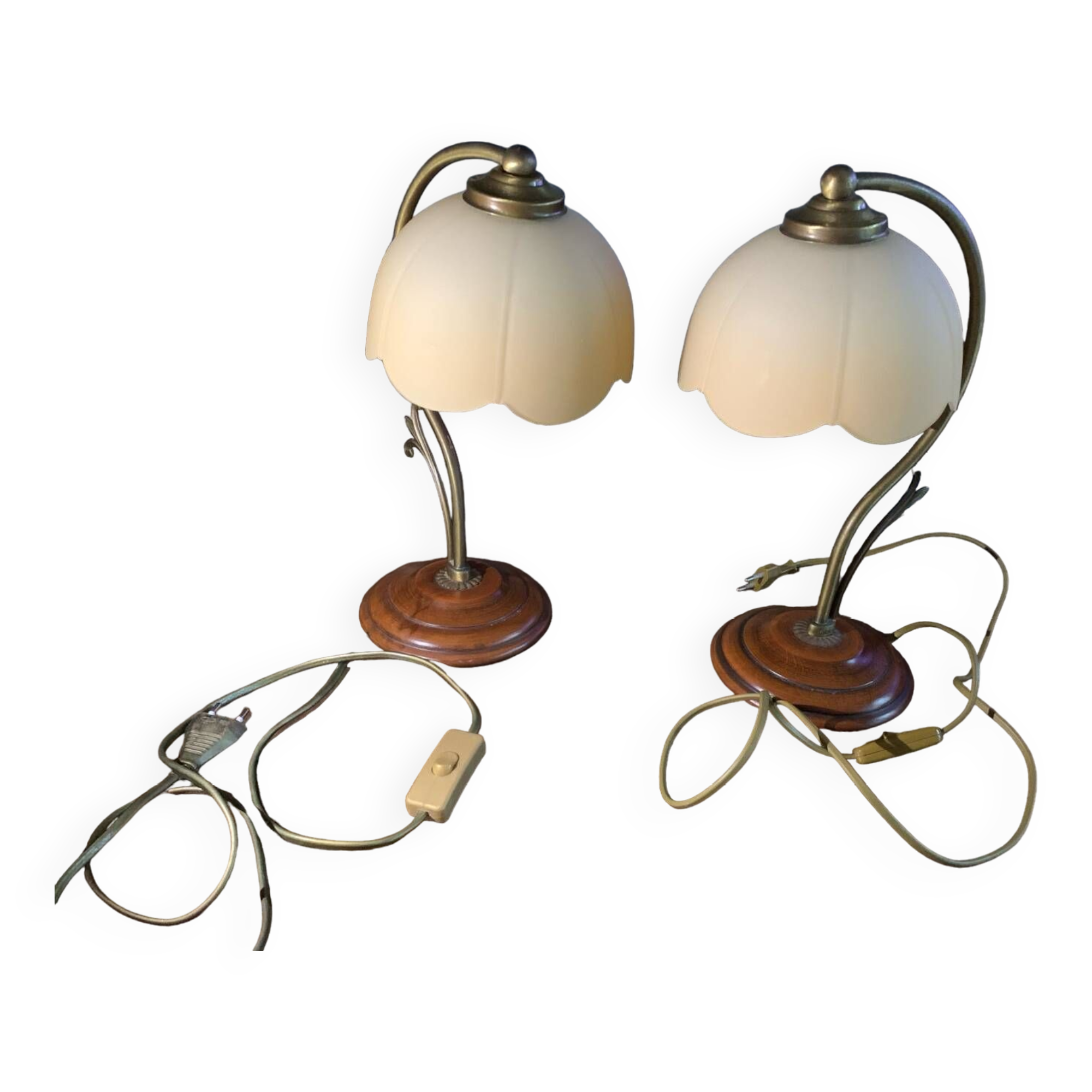 Pair of Domec Luminaires bedside lamps