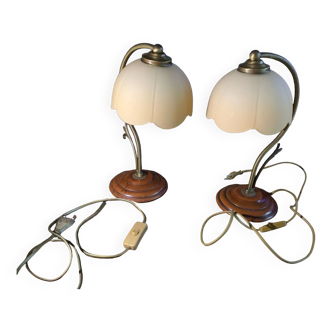 Pair of Domec Luminaires bedside lamps