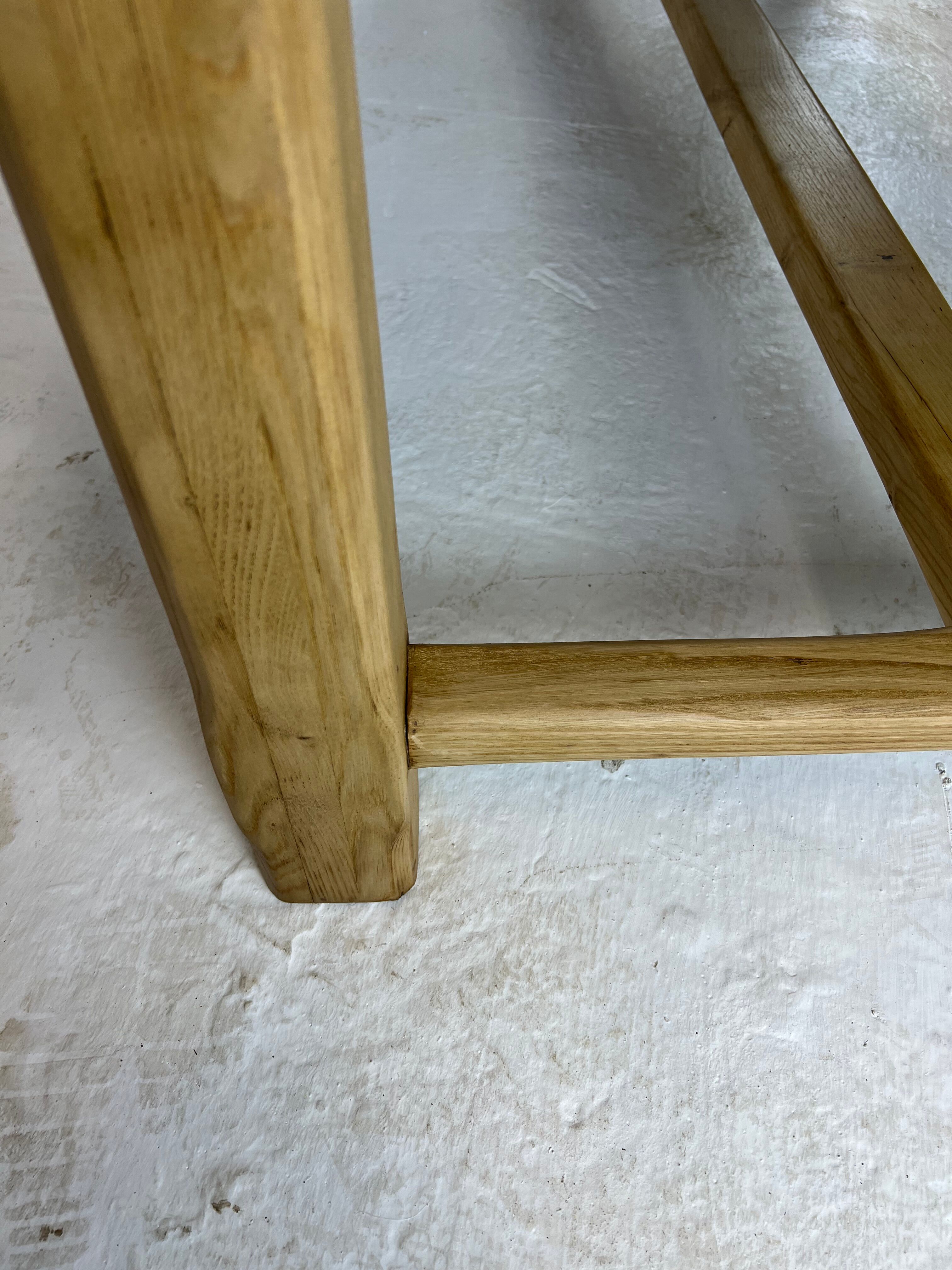 Oak farmhouse table, black top