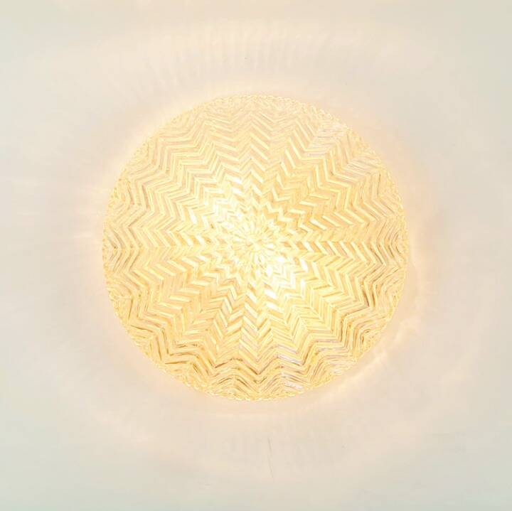 Mid-Century/Art Deco Geometric Amber Glass Ceiling Light - Limburg, 1970s