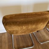 Roche Bobois cognac suede chairs