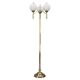 1970s Czechoslovak floor lamp in brass with milky glass shades