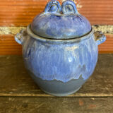 Apothecary pot + old lid peggy la bathie glazed polychrome stoneware