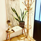 Vintage rattan coat rack