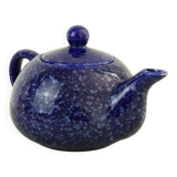 Blue glazed and speckled ceramic teapot