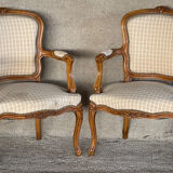 Pair of louis xv style convertible armchairs