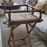 Bamboo and rattan folding table