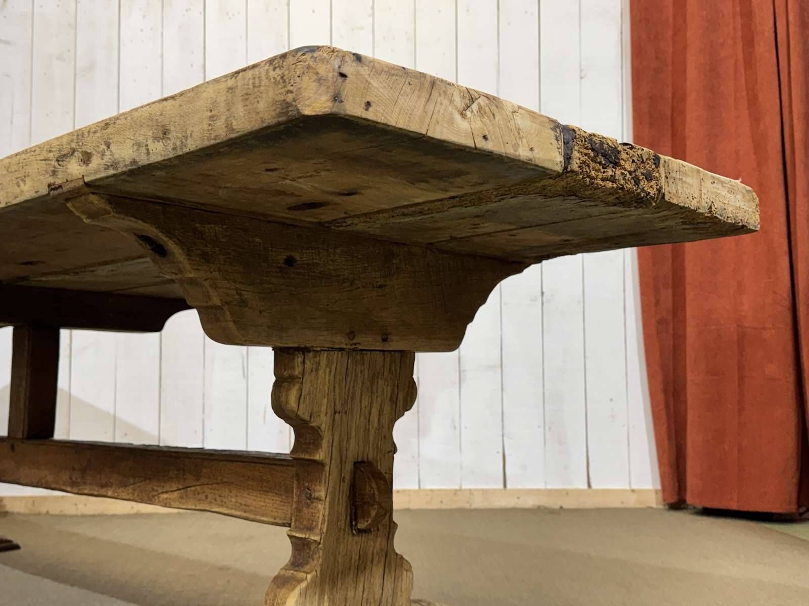 Table monastère en chêne brut XIXème